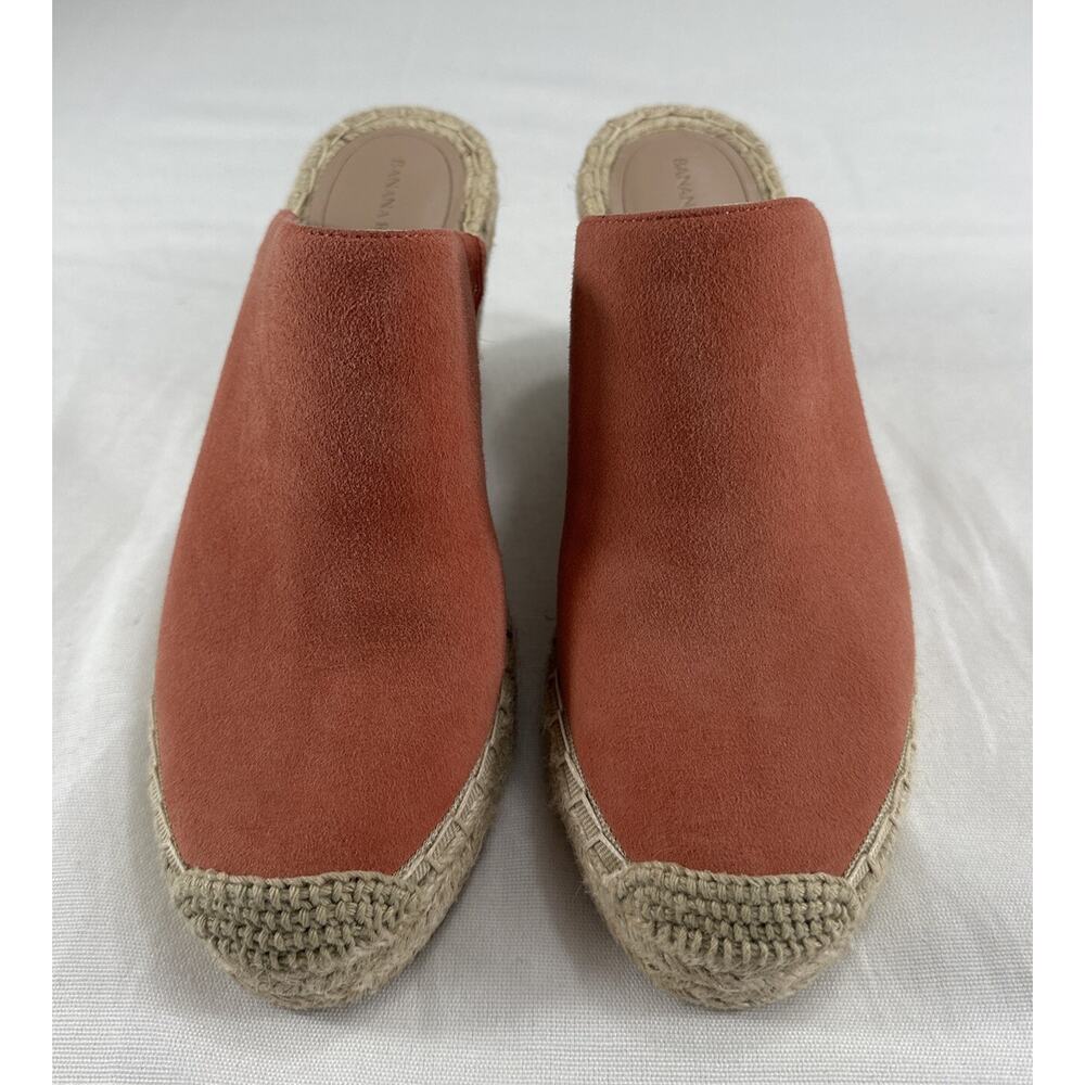 NWOB Banana Republic Coral Suede Espadrille Wedge Mules, Sz6M Preppy, City Girl - Picture 5 of 11